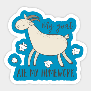 My Goat Ate My Homework, Funny Pet Sticker